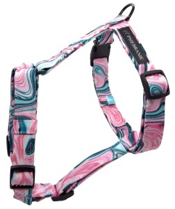 Szelki Guard,  kolorowe, "abstrakcja pink", okucia czarne
